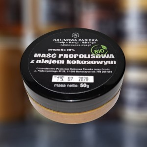 Maść propolisowa 10% z olejem kokosowym BIO 50g